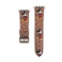 gucci ミッキー アップルウォッチバンド 革 耐腐食性 適用Apple watch Series 2/3/4/5/6 スライド式スマートウォッチバンド グッチ オシャレ男女兼用