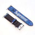 LV⨯Supremeブランドコラボ Apple Watch バンド 革 迷彩 流行り 高品質 シュプリーム⨯ルイヴィトンスマートウォッチバンド スポーツ风 汗に強い 耐摩耗性 若者 オシャレ海外販売