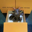 可愛い風 ルイヴィトン キーホルダー飾り LV バッグチャーム ウシ ペンダント ブラウン レザー ファッション小物 アクセサリー ブランド風 男女兼用