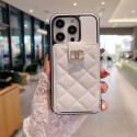 シャネルブランドiphone15ケースchanel ソフトレザー製 iphone15/14pro max/14plusケース カードポケット付きiPhone13/13pro maxカバー 女性愛用
