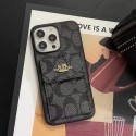 コーチブランドiphone15pro maxケースカードポケット付き iphone14/14plus/14proカバーCOACH 精緻なロゴ