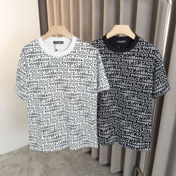 D&G tシャツ短袖お洒落プリントカジュアル男女向けティシャツ