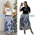 D&G tシャツロングスカートセット潮流ファッション