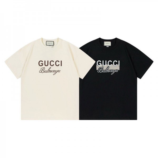 グッチgucci tシャツカップル向け人気新作短袖カジュアルトップス立体的シリコーンロゴ