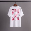 オフホワイト/OFF-WHITE Tシャツ半袖ペアお揃い お洒落個性コットン製ティシャツ短袖潮流