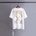 オフホワイト/OFF-WHITE Tシャツ半袖ペアお揃い お洒落個性コットン製ティシャツ短袖潮流