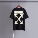 オフホワイト/OFF-WHITE Tシャツ半袖ペアお揃い お洒落個性コットン製ティシャツ短袖潮流