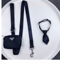 プラダ/Prada 犬牽引ロープ柴犬ファトテディバッグ小型犬三角巾ネクタイ首輪ペットおしゃれブランドキーバッグ