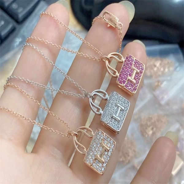 925純銀Hアルファベットネックレス エルメスネックレス 網紅人気デザイン シンプル