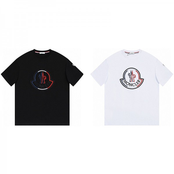 春夏の新作モンクレールTシャツ プリントアルファベットクルーネック半袖Tシャツ カジュアル 純綿ゆったり男女どちらでも着用可能