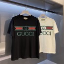 2024新型グッチ純綿半袖Tシャツ男女カップルカジュアルゆったりファッション