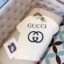 夏のラウンドネック新型GUCCIプリント半袖Tシャツグッチ男女カジュアルゆる純綿カップル同モデル