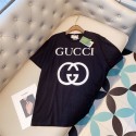 夏のラウンドネック新型GUCCIプリント半袖Tシャツグッチ男女カジュアルゆる純綿カップル同モデル