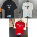 新作プラダプリントTシャツ男女カップル同PRADA純綿タイダイ半袖カップル半袖