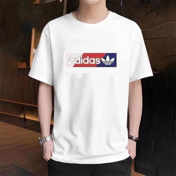 2024新型adidasアルファベットクルーネック半袖コットンプリントTシャツゆったり男女夏半袖