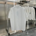 2024夏Balenciaga新型ダブルBアルファベット丸首半袖コットンプリントTシャツゆったり男女夏半袖