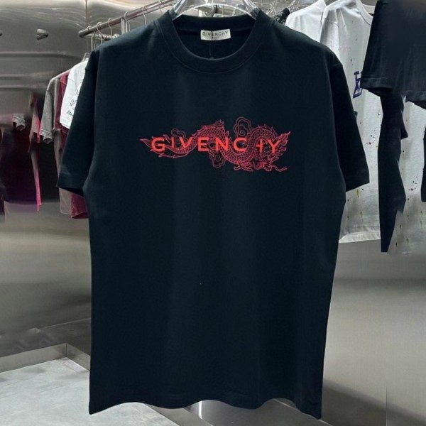 2024龍年限定ジバンシー新作プリントコットン半袖Givenchy春夏ゆったり男女カジュアルカップルTシャツ