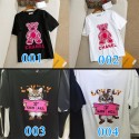 新型シャネル可愛い赤クマ半袖プリントコットンchanelゆったりトレンディTシャツ男女の半袖百合