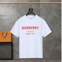 24年新作バーバリーアルファベットプリントカジュアルムードTシャツシンプルで気前の良いファッション半袖Burberryカップル痩せ見えゆったり半袖