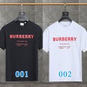 24年新作バーバリーアルファベットプリントカジュアルムードTシャツシンプルで気前の良いファッション半袖Burberryカップル痩せ見えゆったり半袖