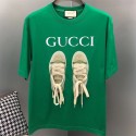 2024新型グッチ純綿半袖ネットレッド同バンド靴ビッグサイズTシャツ女性gucciゆったり男女カップル