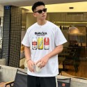 2024新型Balenciaga純綿夏の半袖プリント男女カップルカジュアルゆったりTシャツクルーネックトップス