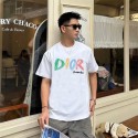 夏の新作DIOR高品質ファッションブランドカジュアルアルファベットプリントカップルゆったり男女Tシャツクルーネック半袖