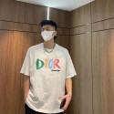 夏の新作DIOR高品質ファッションブランドカジュアルアルファベットプリントカップルゆったり男女Tシャツクルーネック半袖