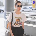 夏Moschino新型カラー小熊プリント綿半袖男女カップルゆったり半袖トップス
