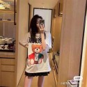 夏Moschino新型カラー小熊プリント綿半袖男女カップルゆったり半袖トップス