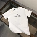 2024新型モンクレール夏、Monclerプリント男女同型丸襟純綿半袖ゆったりオーバーサイズTシャツ