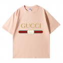 2024新型グッチ純綿半袖Tシャツ男女カップルカジュアルゆったりファッション クラシックプリント