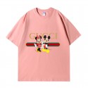 グッチ&ディズニーランド 純綿半袖Tシャツ男女カップルカジュアルゆったりファッション Disneyミッキーとミニー