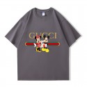 グッチ&ディズニーランド 純綿半袖Tシャツ男女カップルカジュアルゆったりファッション Disneyミッキーとミニー