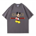 ディズニー/Disney ミッキー&グッチ純綿半袖Tシャツ男女カップルカジュアルゆったりファッション 