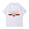 2024新型グッチ&ドラえもん 純綿半袖Tシャツ男女カップルカジュアルゆったりファッション 