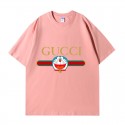 2024新型グッチ&ドラえもん 純綿半袖Tシャツ男女カップルカジュアルゆったりファッション 