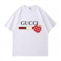 新型グッチ純綿半袖Tシャツ男女カップルカジュアルゆったりファッション アップルプリント