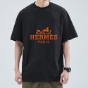 2024新型エルメス Hermes 純綿半袖Tシャツ男女カップルカジュアルゆったりファッション