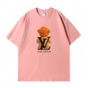 2024新型ルイ ヴィトン 純綿半袖Tシャツ男女カップルカジュアルゆったりファッション LV小熊プリント