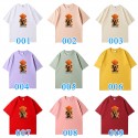 2024新型ルイ ヴィトン 純綿半袖Tシャツ男女カップルカジュアルゆったりファッション LV小熊プリント