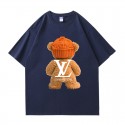 ルイ ヴィトン/LV 小熊プリント 純綿半袖Tシャツ男女カップルカジュアルゆったりファッション