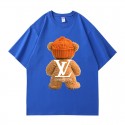 ルイ ヴィトン/LV 小熊プリント 純綿半袖Tシャツ男女カップルカジュアルゆったりファッション