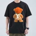 ルイ ヴィトン/LV 小熊プリント 純綿半袖Tシャツ男女カップルカジュアルゆったりファッション