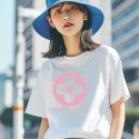 ルイ ヴィトン/LV 純綿半袖Tシャツ男女カップルカジュアルゆったりファッション ラウンドフラワープリント