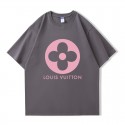 ルイ ヴィトン/LV 純綿半袖Tシャツ男女カップルカジュアルゆったりファッション ラウンドフラワープリント