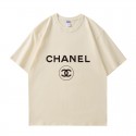 シャネル/Chanel 純綿半袖Tシャツ男女カップルカジュアルゆったりファッション 定番ロゴプリント