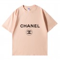 シャネル/Chanel 純綿半袖Tシャツ男女カップルカジュアルゆったりファッション 定番ロゴプリント