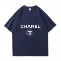 シャネル/Chanel 純綿半袖Tシャツ男女カップルカジュアルゆったりファッション