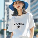 シャネル/Chanel 純綿半袖Tシャツ男女カップルカジュアルゆったりファッション
